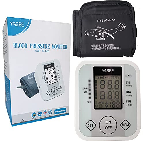 Monitor de presión arterial Monitor digital BP del brazo superior con puño grande completamente automático y medidor de ritmo cardíaco irregular y frecuencia de pulso