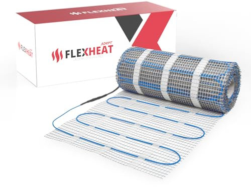Adept Premium Electric Underfloor Heating Mat Kit 200W per m² with Self Adhesive Backing for Under Tile or Stone Floors - 4m2 Kit - No Stat Thermostat