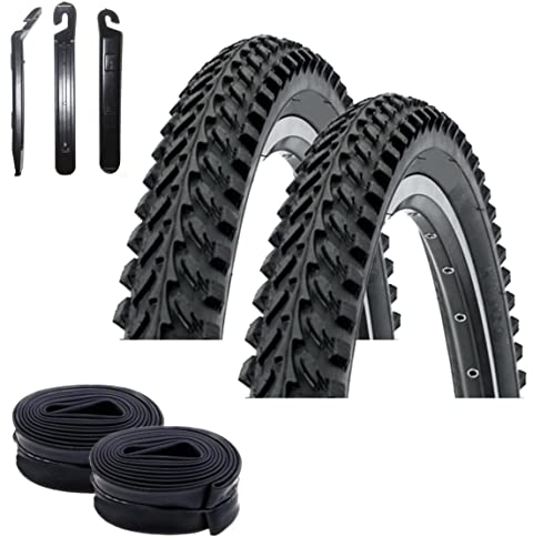 2 x Kenda K-898 26 MTB Fahrradreifen Fahrradmantel Schwarz 54-559 (26 x 2.10) + 2 passende DV Schläuche inkl. 3 Reifenheber
