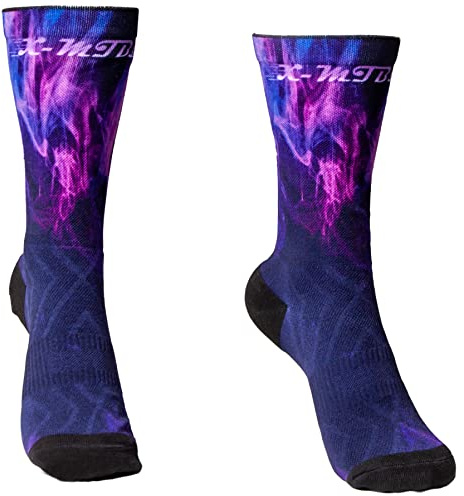 XMTBSTYLE Calcetines Deportivos Hombre Mujer Estampados –Crossfit, Running, Ciclismo, MTB, Gym, Fitness y Senderismo – Transpirables, Antiampollas y Resistentes – Regalo Original- Neon M
