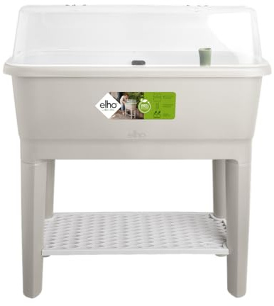 Elho Noa Grow Table 80 - Jardinera por Cultívalo tú Mismo - Ø 78.5 x H 34.2 cm - Gris/Warm Grey