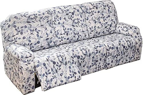 Stretchhusse für Relaxsessel Sesselbezug, 4/6/8-Teilig Sesselschoner Sesselauflage Relax mit Armlehnen Beige/Blau Sessel Überwurf Bezug Hochlehner Relaxsessel Mit Elastischem Boden ( Color : #17 , Siz