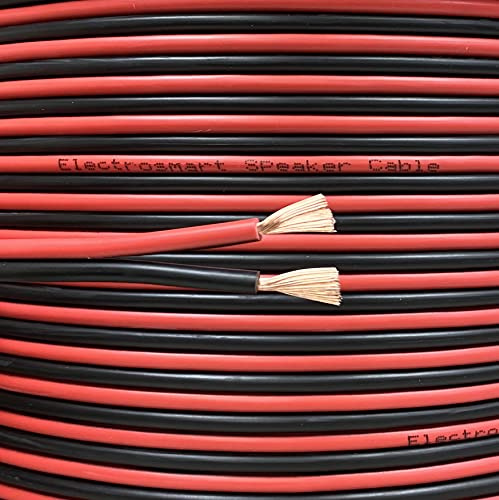 electrosmart 100m Reel Red/Black 14AWG Multi Strand Speaker Cable Wire for Home HiFi/Car Surround Sound Audio etc