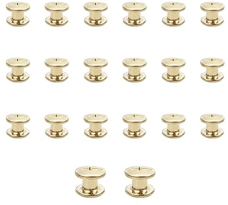 JJWNMLL 20Pcs Chicago Screw Posts,M5*5mm Rivet Chicago Binding Screws Gold | Metal Rivet Replacement Repair for Bags, Collar, Harness, Luggage, Purse, Dog Lead, Backpack, Belt