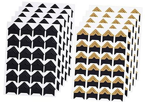 EXCEART Scrapbook-Aufkleber 10 Blatt Kraftpapier Fotoecken Vintage-Scrapbooking-Aufkleber Packung für Album-Dekoration in