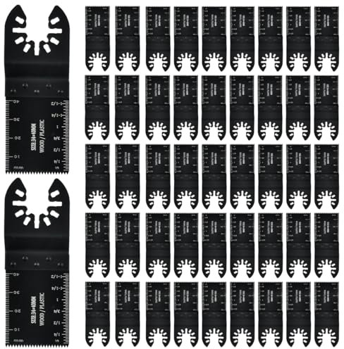 ANNTIM 50PCS Oscillating Tool Blades, Multi Tool Blade, Universal Oscillating Saw Cutter, Oscillating Saw Blades Compatible with Dewalt, Milwaukee, Makita, Ryobi, Rockwell, Bosch