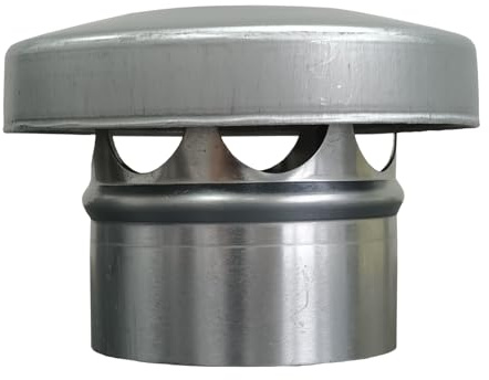 Baumeister.tech Regenhaube aus Tinanzink Schornsteinabdeckung Dachentlüfter Entlüftungshaube Schornsteinschutz (80 mm)
