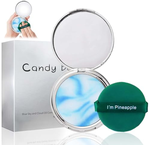 Allony Polvere opaca alla lavanda, Candy Bella, pori invisibili, controllo dell'olio, rinfrescante, adatto per tutte le pelli (blu, A)