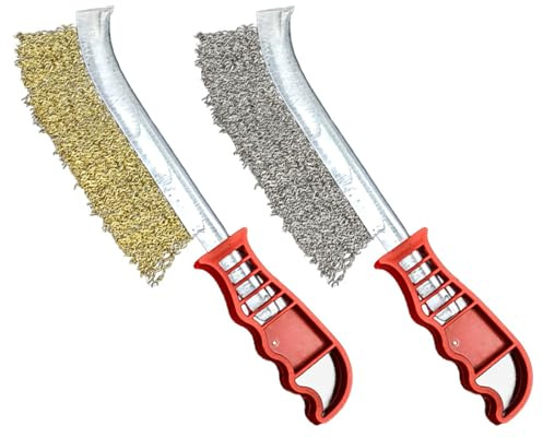 NIHENHAO Juego de 2 cepillos de alambre de acero inoxidable para automóviles, soldadura y óxido