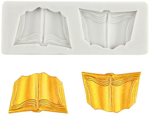 MINFEIDMS Moules à fondant en silicone en forme de livre | Décoration de gâteau en pâte polymère pour cupcakes