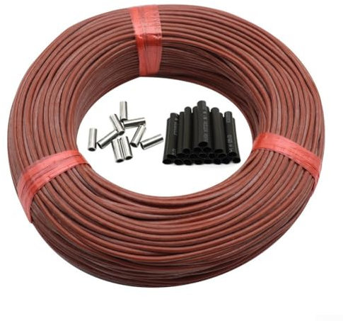 Underfloor Heating Cable, Electric Heated Floor Cable Underfloor Heating System Kit with Cable Guide, Floor Heating Cable 33ohm/m Carbon Fiber (100M)