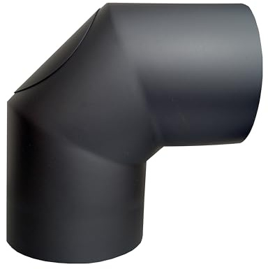 FIREFIX RDW150/B90 Doppelwandiger Rohrbogen, 150 mm, schwarz, 90 Grad