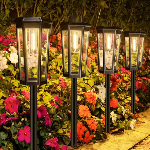 MAGGIFT 2026 Upgraded Solar Lights Outdoor Garden, 4-Pack LED Outdoor Lights Solar Powered IP65 Waterproof, Garden Ornaments for Pathway Yard Lawn Landscape Patio Decoration