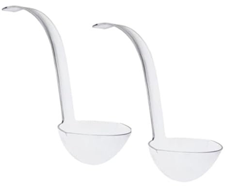 LUX TRENDS SET of TWO (2) LADLES Hard Plastic 5-Ounce Punch Bowl Serving Ladle Clear Party Bowl Decorative (2, Medium)