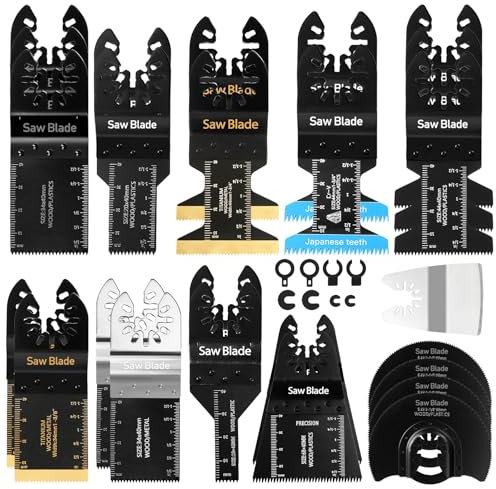 USHOP Hojas de Sierra Oscilante,Kit de Hojas de Sierra,Accesorios Multiherramienta Universal,Multiherramienta Oscilante Cuchillas,Kits de Accesorios Oscilantes para Múltiples Herramientas