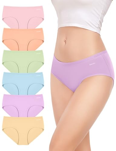 TANSTC Mutande Donna Cotone, Biancheria Intima Slip Hipster Confezione da 6, Vita Bassa, Biancheria Intima Traspirante M