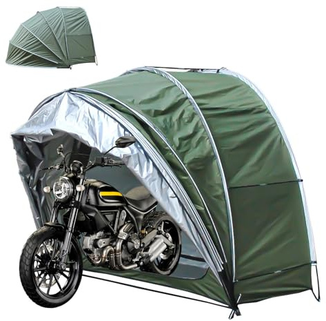 Zeltgarage Hängen 2 in 1 Fahrradunterstand für 2/3/4/5 Fahrräder Motorrad Zelt Geräteschuppen Klein,Green