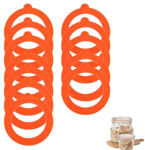 Kilner-Glasdichtungen, Ersatz-Silikondichtungen für Kilner-Glasdichtungen, robust, weich und elastisch, Ersatzdichtungen für Kilnergläser, halten Lebensmittel frisch, 12 Stück