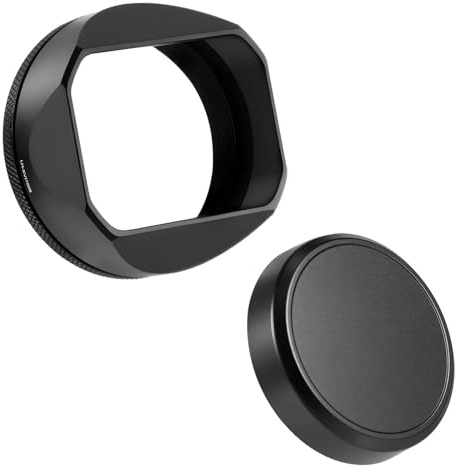 Lens Hood， Quadratische Gegenlichtblende aus Metall, kompatibel mit Fujifilm X-E5 XF 23 mm F2.8 Set, kompatibel mit Fujinon XF27 mm F2.8 R WR Objektiv ，Replacement