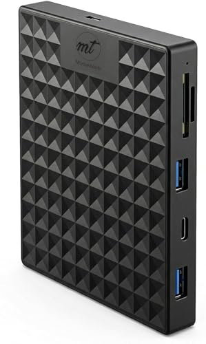 ModusTech Nexus bärbar 1 TB extern hårddisk med inbyggd dockningsstation — 6-i-1 USB-C-hubb, USB 3.1 — Slim High-Speed HDD, SD och MicroSD, kompatibel med MacBook, Windows Laptop, iPad Pro (1TB)