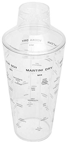 OVAQUIXI Mixer per Bevande Shaker per Cocktail con Bilancia, Strumento di Miscelazione Shaker per in Plastica PC da 25 Cm per Bar di Casa