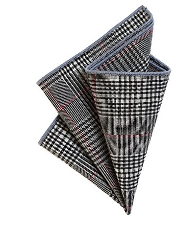 DonDon Herren Einstecktuch Taschentuch 23 x 23 cm Baumwolle Tweed Look kariert