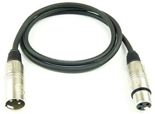 Adam Hall Cables 1 Stück K3MMF0100 Mikrofonkabel XLR female auf XLR male DMX Audio Kabel 3 pol polig (1,0 m, Schwarz, 1)