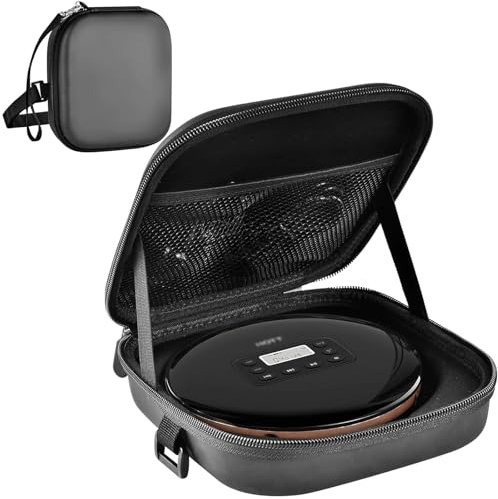 Tragbare CD-Player-Hülle, für Deluxe, für Hot, Gueray, GPX, Klim, für Arafuna, Reise-Tragetasche für Walkman Discman mit Kabelzubehör (nur Hülle (schwarz)
