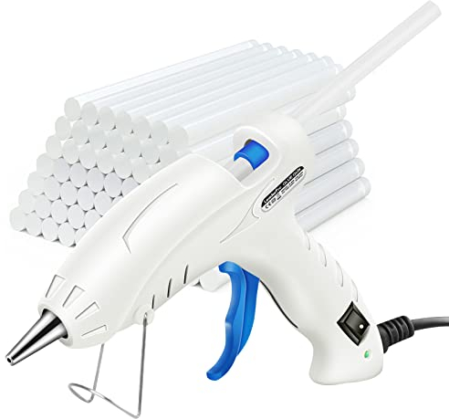 LeaderPro 30W Pistola Colla a Caldo con 60 bastoncini di colla elettrica 140mm x 7mm, utilizzato per fai da te/hobby creativi/artigiani/artigianato/Natale/Halloween/manutenzione