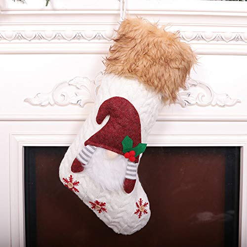 Weihnachtsstrumpf Weißer Weihnachtsmann Christmas Stockings Personalisiert Die Baumdekoration Nikolausstiefel Befüllen Und Aufhängen für Kinder Thematisierter Schneemann Rentier 1P