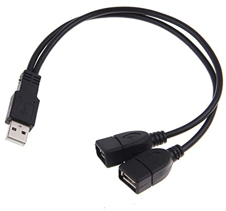 Ziyan Y-Splitter Adapter USB A Stecker auf 2 x USB A Buchse Y- Kabel-Verlängerung 30cm