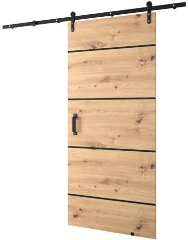 KRYSPOL Schiebetürsystem LOFTIKO 4 Komplett-Set für Schiebetüren, Trennwände Innentüren (Artisan Eiche)