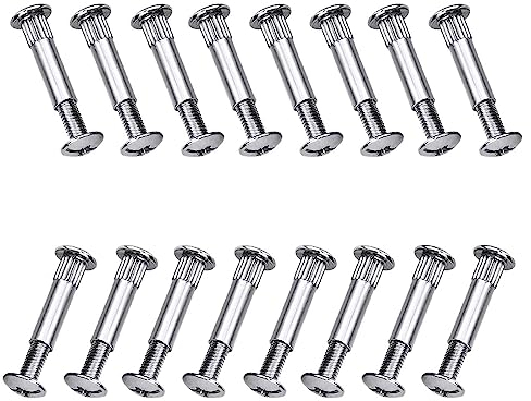 Verbindungsschrauben, 60 Stück M4 Möbelschrauben Hülsenschrauben, Nickel-MöBelverbinder Schrauben, zum Verbinden von Möbeln, Schränken, Schränken, Holzplatten