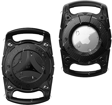 ONEONTA 2er Pack Airtag Hülle Wasserdicht - Hundehalsband für Apple Airtag - Anhänger für Hund und Katze (Breite 2.5CM)