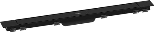 hansgrohe 56215670 RainDrain Match Plus 800 med höjdjusterbar ram färdig set duschränna, mattsvart, 80 cm