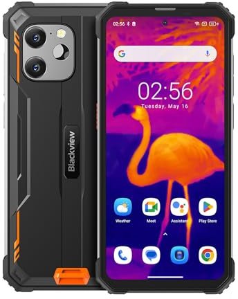 Blackview BV8900 – Smartphone – FLIR termocamera antiurto – schermo da 6,5 – 256Go ROM / 8Go RAM – 50 MPx foto Android 13 – arancione