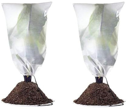 Lonnalee 2 PCS Winter Plant Frost Protection Covers, 60cm x 80cm Winter Garden Fleece Bag, Plant Antifreeze Cloth Winter Plant Protection Fabric, Cover From Birds and Insects