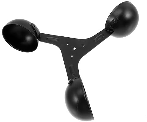 VANZACK Windgeschwindigkeitsmessgerät mit 3-becher Windmesser aus Aluminiumlegierung Leicht und Flexibel Einfach zu Montierender Ersatz Anemometer für Präzise Luftstrommessungen