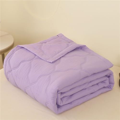 Chickwin Dessus de Lit Matelassé, Couleur Unie Couvre Lit en Microfibre Dessus de Lits Couvre-Lits Couverture de Lit Doux Léger Toutes Les Saisons pour Lit 1~2 Personnes (Violet,150x200cm)