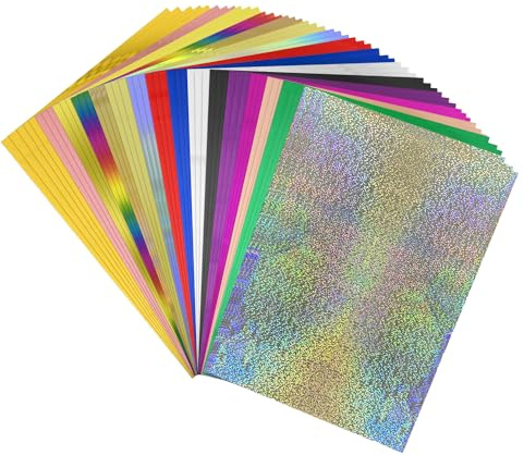 BAOFALI 100 hojas de papel reactivo de tóner de 7.9 x 11.4 pulgadas, papel de aluminio para papel de aluminio para impresora láser y laminadora, para manualidades de papel de álbumes de recortes (16