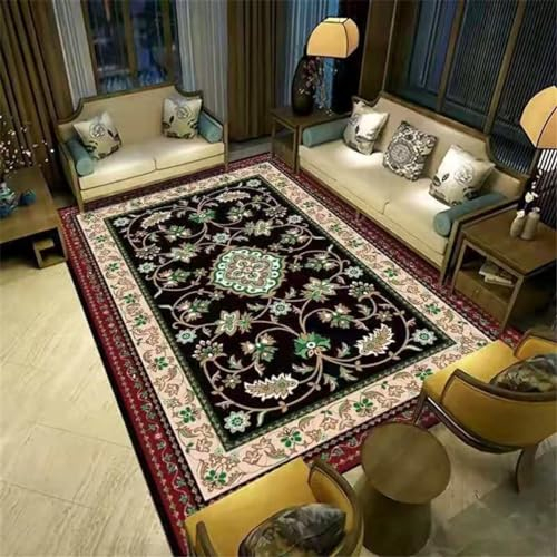 RUGMRZ Fleckerlteppich Teppich Pflegeleicht Wohnzimmer großer Teppich grünes Pflanzenmuster Küchenteppich waschbar Teppich Klein 200X300CM