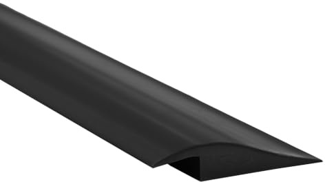 Quest Övergångsprofil PVC, nivåutjämnande övergångslist – 50 mm x 7 mm – 2 meter - avslutningsprofil, anpassningsprofil, nivåutjämningsprofil, golvlist (Svart)
