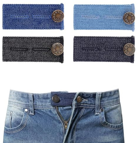 4 Stück Hosenbunderweiterung,Jeans Taille Erweiterung Knopf,hosenerweiterung schwangerschaft,hosenknopf verlängerung,knopfverlängerung für hosen,hosenverlängerung für Hosen Jeans Röcke Umstandshose