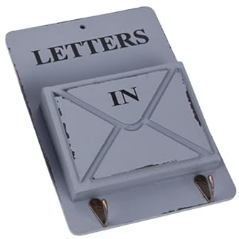 Garneck Data [ Porta Chiavi a Parete e Porta Posta in Legno Vintage, Scaffale Portaoggetti Multifunzione Ganci, Organizzatore Di Posta Per Casa e Ufficio, Risparmio Spazio e Decorazione