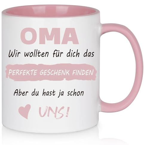 Diztoud Muttertagsgeschenke für Oma Tasse, Beste Oma Geschenke Muttertag Geburtstag Weihnachten, Geschenke für Großmutter von Enkel Enkelin, Geburtstagsgeschenk, Weihnachtsgeschenke, 325ml Kaffeetasse