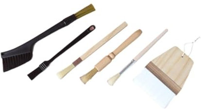 Colcolo Kit de cepillos para café expreso profesional, mango de madera, cepillo para máquina de café expreso, juego de cepillos para hojas de té, polvo, 6