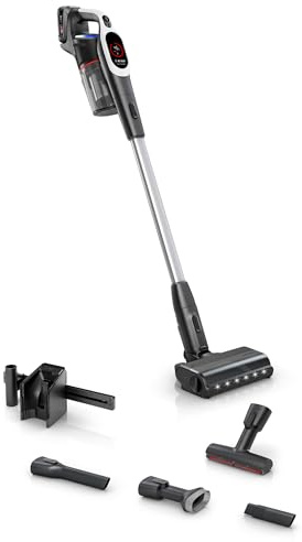Bosch Akku-Staubsauger Unlimited 9 BKS931BA, kabellos, MicroClean Technology, Display, Staubkomprimierung, HEPA-Filtersystem, 10 J. Motorgarantie, austauschbarer Akku, LED-Licht, XXL-Polsterdüse, weiß