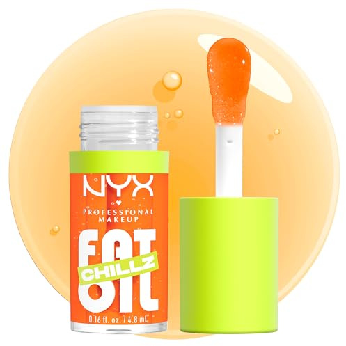 NYX Professional Makeup Fat Oil Chillz, Citrus Chiller – eisig schimmernder Lipgloss mit kühlendem Effekt auf den Lippen, 4.8 ml