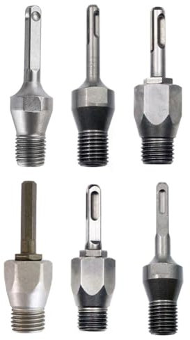 Suoumwa 6PCS M22 Drill Adapter SDS Plus Diamond Core Bit Round Handle Connecting Rod for Electric Drill Converter