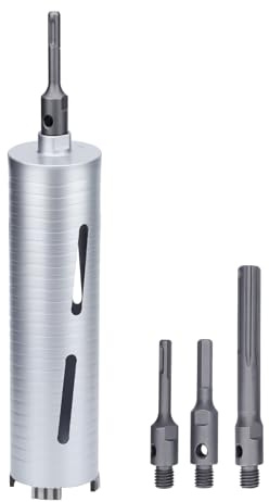 2-3/4 inch Diamond Dry Core Drill Bit, 10 Drilling Depth, 5/8-11 Thread | for Concrete Masonry Brick, Includes 3 Adapters SDS Plus, SDS Max and Hex (2-3/4 inch)